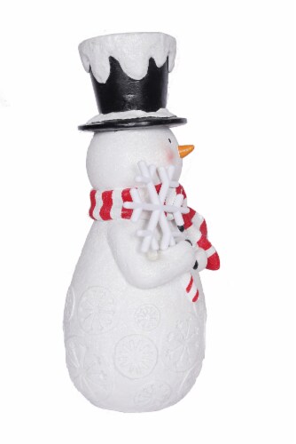 Holiday Home Snowman with LED Neon Snowflake Decoration Perspective: left