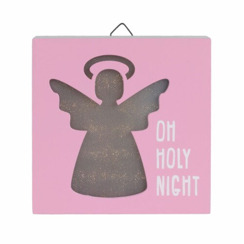 Holiday Home LED Angel Block Table Sign Perspective: left