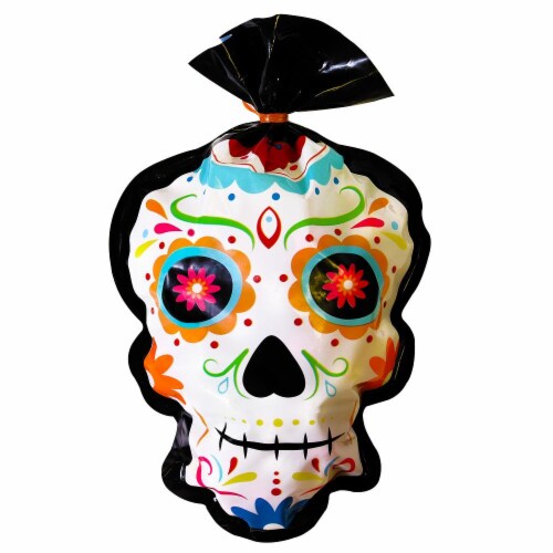 Holiday Home Day Of The Dead Skull Shaped Treat Bags Perspective: left