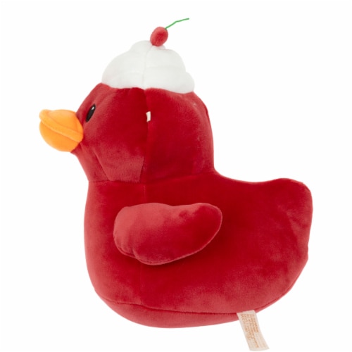 Holiday Home 8.5 Inch Cherry Red Duck Plush Perspective: left