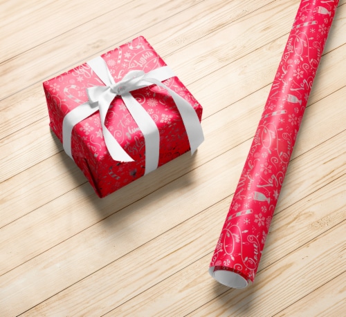 Holiday Home 30 Inch Twinkle Wink Gift Wrap Roll Perspective: left