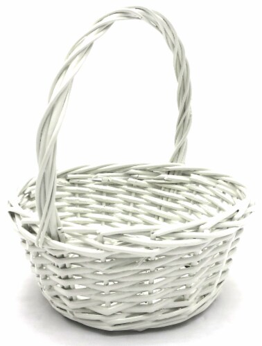 Holiday Home Easter Painted Split Willow Basket - White Perspective: left