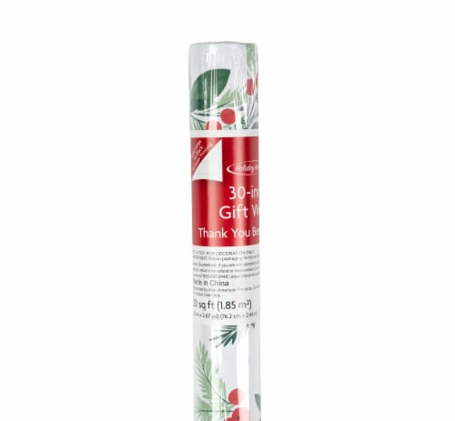 Holiday Home Gift Wrap Roll Thank you Berry Bunch Perspective: left