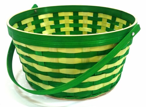 Holiday Home Easter Basket Two Tone Bamboo - Green Perspective: left