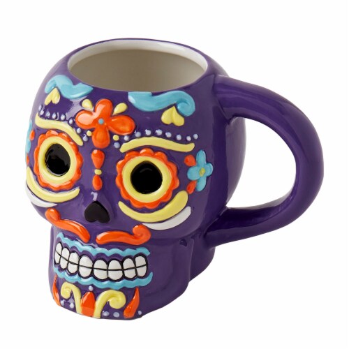 Holiday Home® Day of the Day Figural Skull Mug - Purple Perspective: left