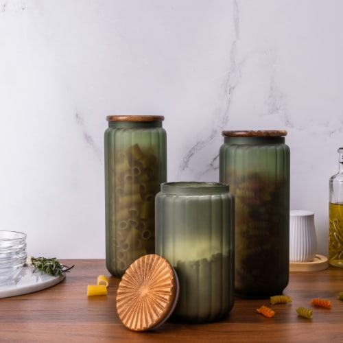 SDS for HD Designs Frosted Glass Canister - Green Perspective: left