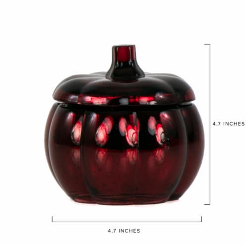 Holiday Home Glass Pumpkin Candle - Burgundy Perspective: left