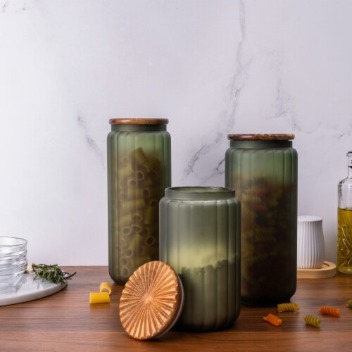 SDS for HD Designs Frosted Glass Canister - Green Perspective: left
