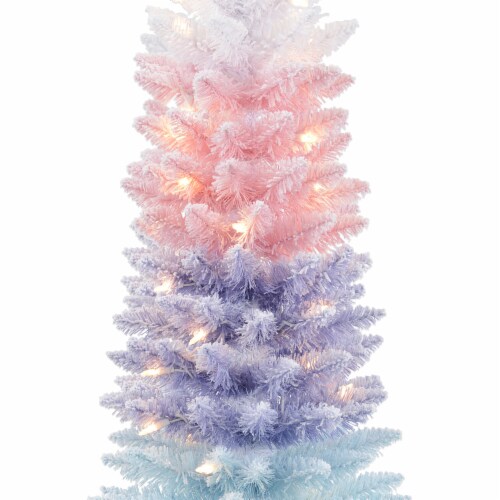 Holiday Home 4' Cremesicle Fir Tree, Ombre Christmas Holiday Décor Perspective: left