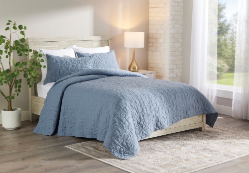 HD Designs® Floral Embroidered Full/Queen Quilt Perspective: left