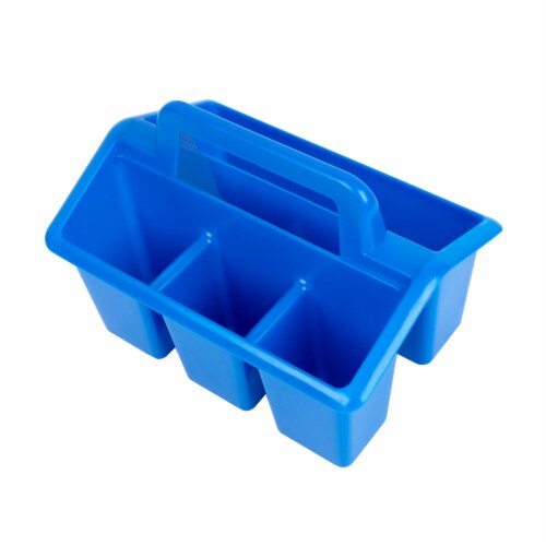 OfficeWorks 4-Compartment Caddy - Blue Perspective: left