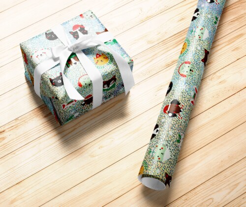 Holiday Home 40 Inch Festive Critters Gift Wrap Roll Perspective: left