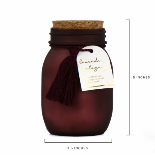 Holiday Home Mason Jar Candle Lavender Mahogany Perspective: left