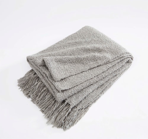 HD Designs® Rolled Boucle Throw Blanket - Green Perspective: left