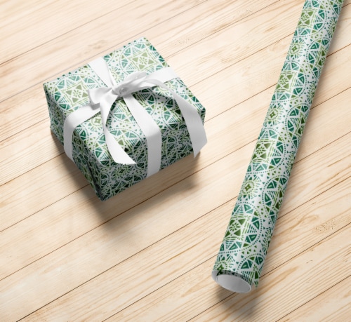 Holiday Home 30 Inch Earth Geo Gift Wrap Roll Perspective: left