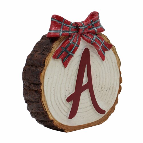 Holiday Home Tree Stump Monogram A Christmas Holiday Décor Perspective: left