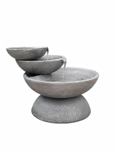HD Outdoors Bowl Fountain - Grey Perspective: left