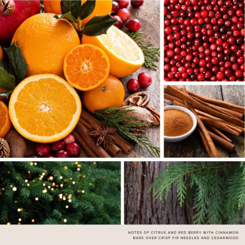 Holiday Home Christmas Small Pillar Candle Season's Greetings Perspective: left