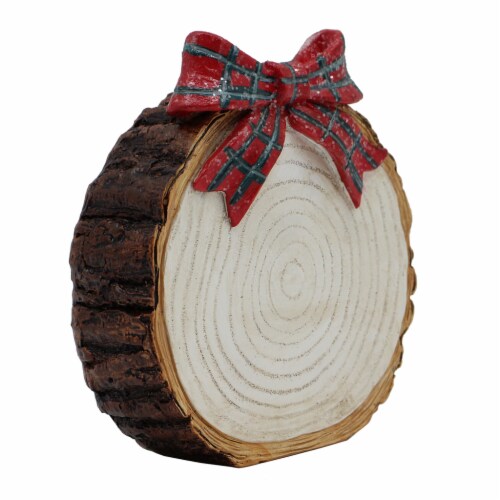Holiday Home Tree Stump Monogram Christmas Holiday Décor Perspective: left