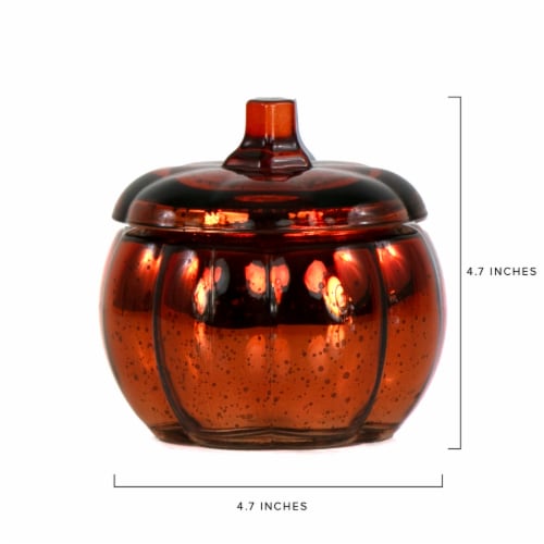 Holiday Home Glass Pumpkin Candle - Orange Perspective: left