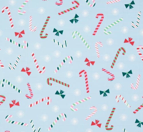 Holiday Home 30 In x 72 Ft Bows & Candy Canes Gift Wrap Roill Perspective: left
