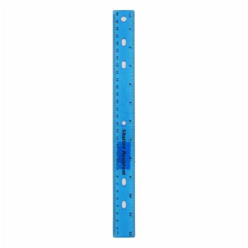 OfficeWorks Shatter Resistant Plastic Ruler Perspective: left