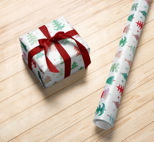 Holiday Home 30 Inch Sweet Forest Gift Wrap Roll Perspective: left