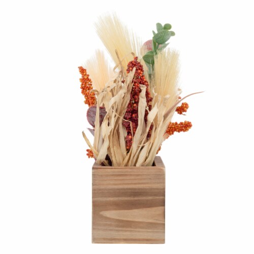 Holiday Home Faux Floral Table Decor Perspective: left