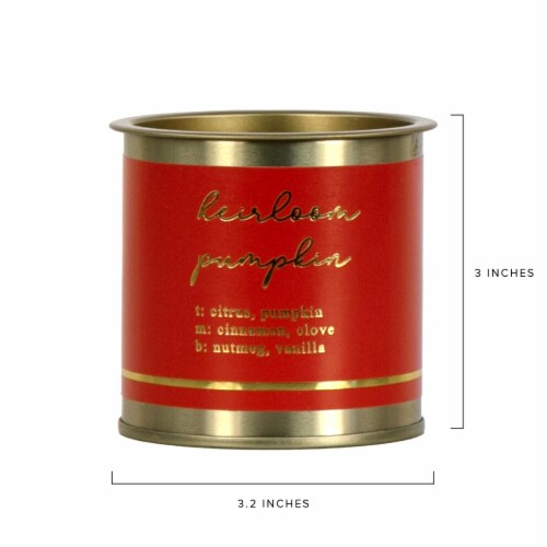 Holiday Home Tin Candle Heirloom Pumpkin Perspective: left