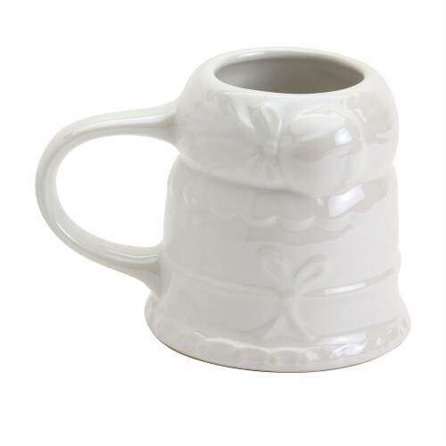 Holiday Home Two-Piece White Iridescent Santa Mug Set Perspective: left