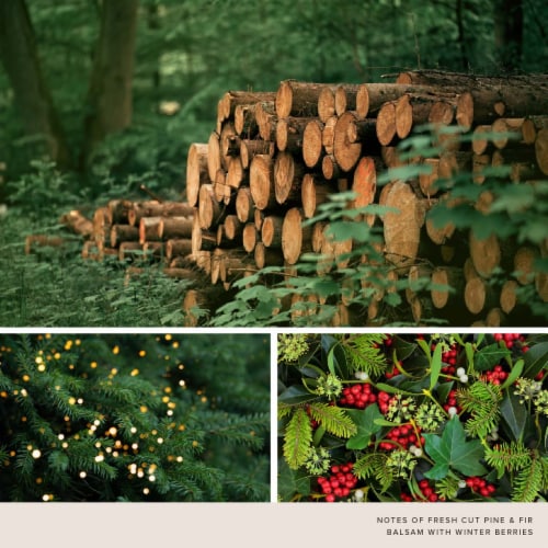 Holiday Home Christmas Large Pillar Candle Happy Holidays Perspective: left