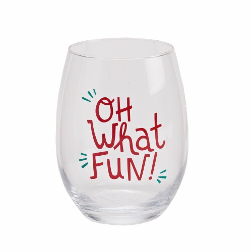 Holiday Home Oh What Fun Wine Glass and Stripe Mug - Set of 2 Perspective: left