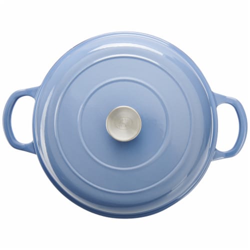 Dash of That® Enameled Cast Iron Braiser with Lid - Blue, 3.4 qt