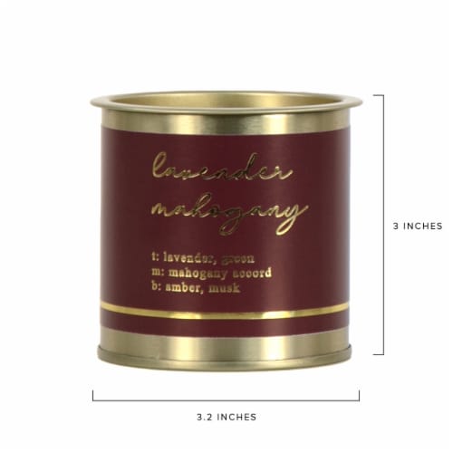 Holiday Home Tin Candle Lavender Mahogany Perspective: left