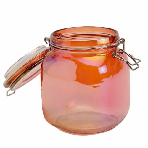 Holiday Home Halloween Clamp Jar- Orange Iridescent Perspective: left