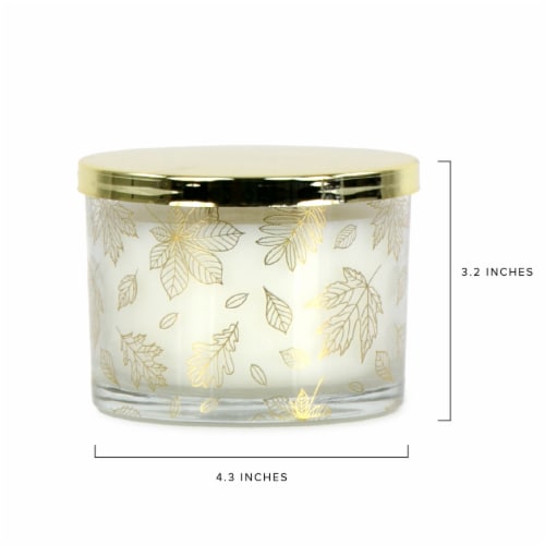 Holiday Home Golden Leaves Candle Perspective: left
