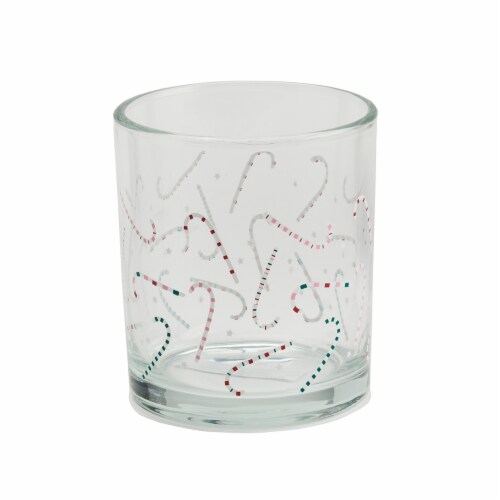 Holiday Home Candy Cane and Clear Iridescent Drinking Cup - Set of 2 Perspective: left