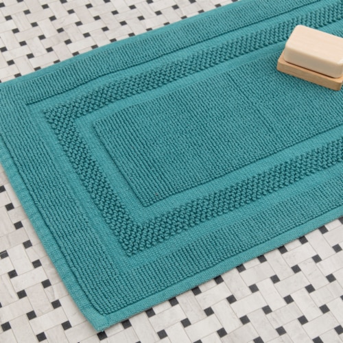 HD Designs Antimicrobial Bath Rug - Teal Perspective: left