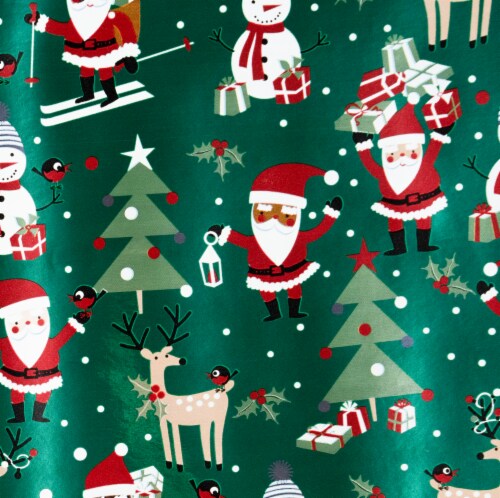 Holiday Home 30 In x 6 Ft Merry Friends Gift Wrap Roll Perspective: left