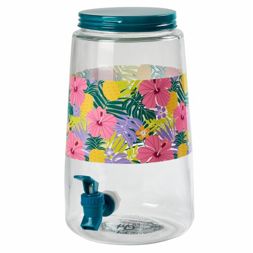 HD Designs Outdoors Summer Hibiscus Sun Tea Jar Perspective: left