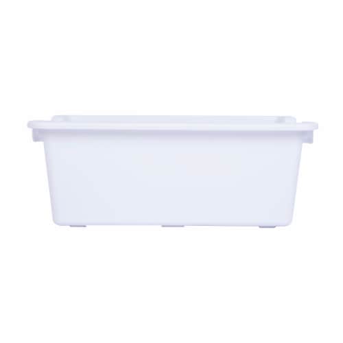 Office Works Plastic Storage Bin - White Perspective: left