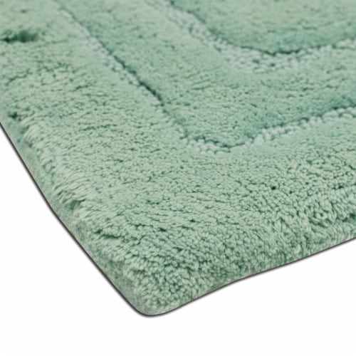 Mohawk Home Modavari Turkish Countour Bath Rug  - BLUE SURF Perspective: left