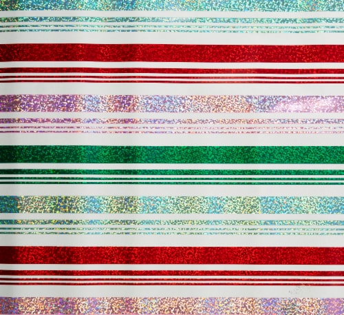 Holiday Home 40 In x 6 Ft Candy Cane Stripe Gift Wrap Roll Perspective: left