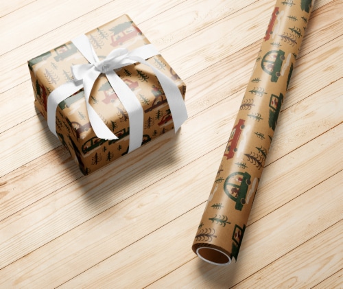 Holiday Home Holiday Travels Gift Wrap Perspective: left