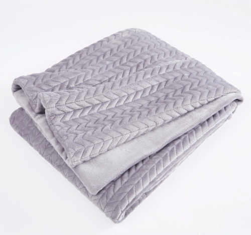 HD Designs® Herringbone Plush Throw Blanket - Gray Perspective: left