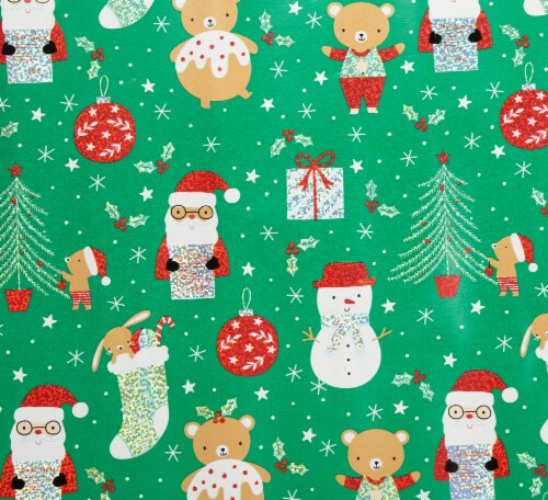 Holiday Home 40 In x 6 Ft First Christmas Gift Wrap Roll Perspective: left