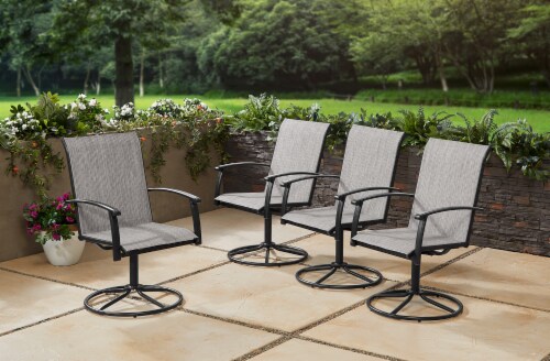 HD Designs Outdoors Patio Furniture Weston Sling Swivel Dining Chair Perspective: left