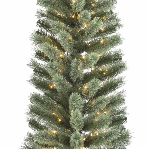Holiday Home 7' Cashmere Fir Pencil Tree Christmas Decor - Clear Lights Perspective: left