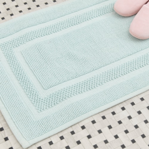 HD Designs Antimicrobial Bath Mat - Light Blue Perspective: left