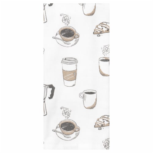 Everyday Living Dual Terry Kitchen Towel - Coffee Perspective: left